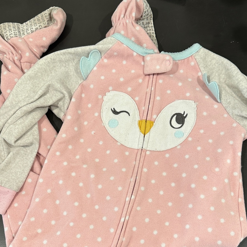 Set of 5 Fleece Footie Zip Up Jammies, Size 2T - Picture 2 of 6